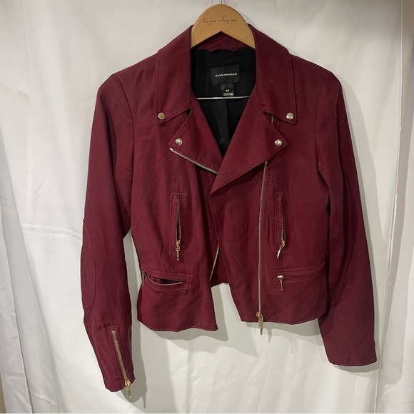 Club Monaco Burgundy Utility Jacket - Picture 2 of 4